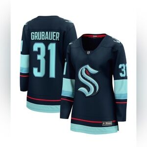 Philipp Grubauer Seattle Kraken Fanatics Navy Home Jersey